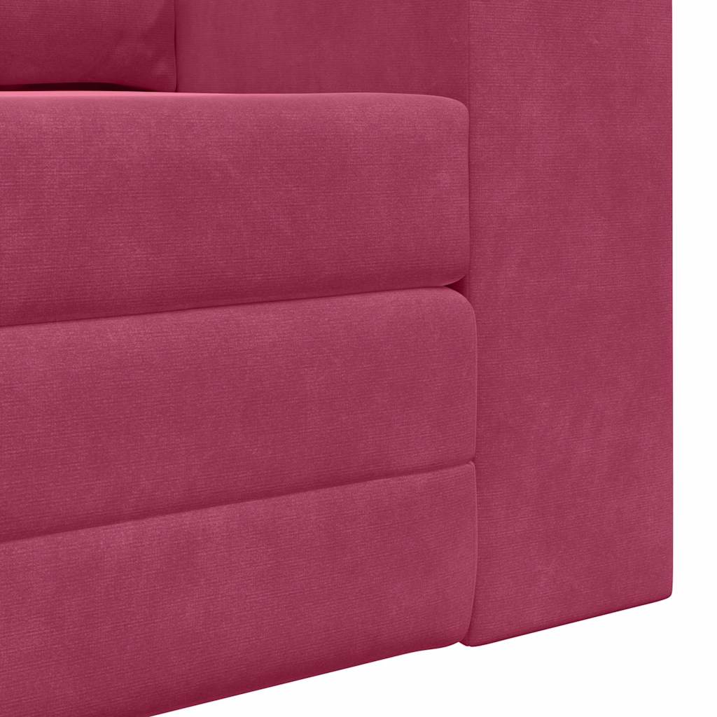 Sofa Bed Wine Red 148 x 71 x 83 cm Velvet